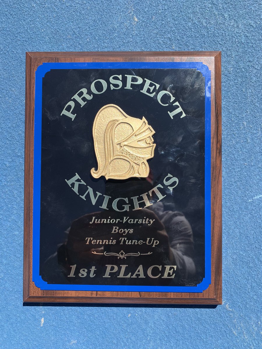 DWarriorTennis's tweet photo. JV bringing home some hardware today. Not just 1 but 2 plaques! 2nd place at the always challenging GBN Invite and a 1st place tie with HP at the Prospect Invite. #hardware #splitSquad #1weekLeft #peakingBeforeConference https://t.co/TvIlUZZtHf