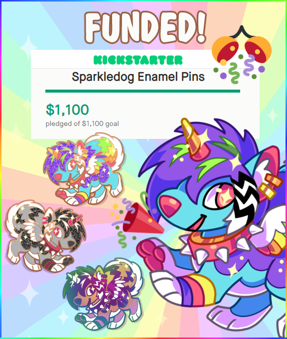 KiRAWRart's tweet photo. Officially FUNDED! π
But we're not done yet - plenty of stretch goals left to unlock! Check out all the Sparkledog goodness on my Kickstarter!
β¨ https://t.co/prYJnytaoG β¨
#sparkledogs #enamelpins #stickers https://t.co/HBZYHyS9Od