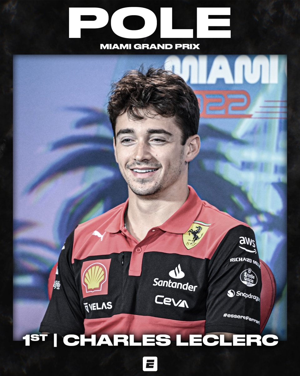 ESPNF1's tweet photo. Charles Leclerc takes pole in Miami!

It's a Ferrari front grid 👀 https://t.co/wNdhiAe8Hz
