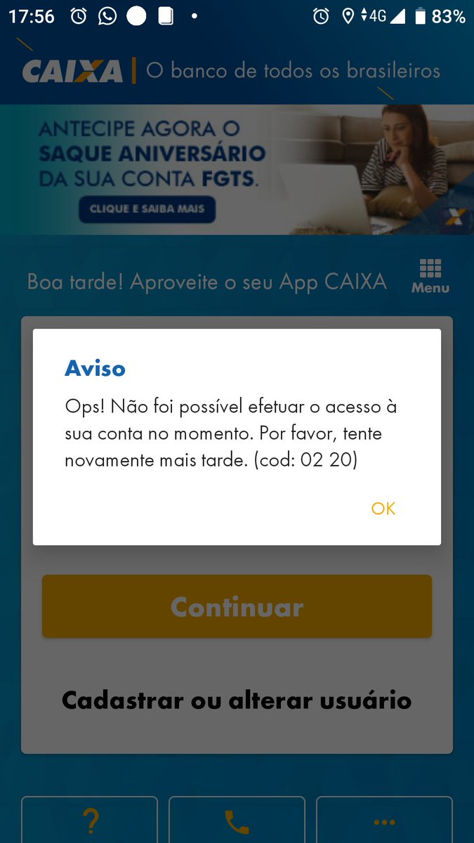 Em breve completaremos 36h sem acesso aos serviços da <a href="/Caixa/">CAIXA</a> #caixaforadoar ainda.
Pelo andar da carruagem, só retornará na segunda-feira.

Incompetentes!