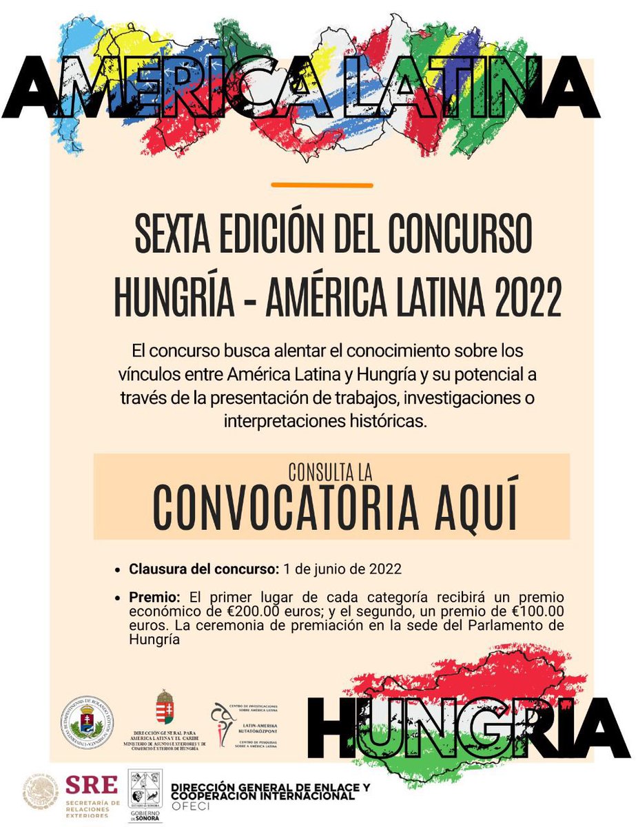 YolyRuibal's tweet photo. 📝 Concurso Cultural Hungría – América Latina y el Caribe 2022, pueden participar estudiantes desde nivel secundaria hasta doctorado, para ver las diferentes categorías ⬇️
https://t.co/XK2UrV4B8o https://t.co/amVc9ypFIX