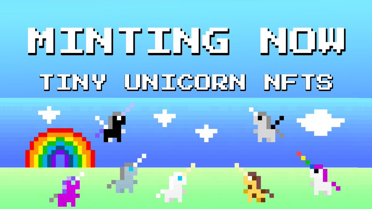 tinyunicornnfts's tweet photo. https://t.co/PywLbknWCQ FREE MINT!!

RT, Like &amp; Follow.

made by one little girl unicorn 🦄 &amp; one big girl unicorn 🦄 🌈✨♀ 
#sparkle ✨

inspired by 
@tinydinosnft
 #rawr 
Multi-chain- bridge directly onsite.  Mint on ETH, WETH &amp; MATIC.  BSC coming soon https://t.co/5or6k3jVAW