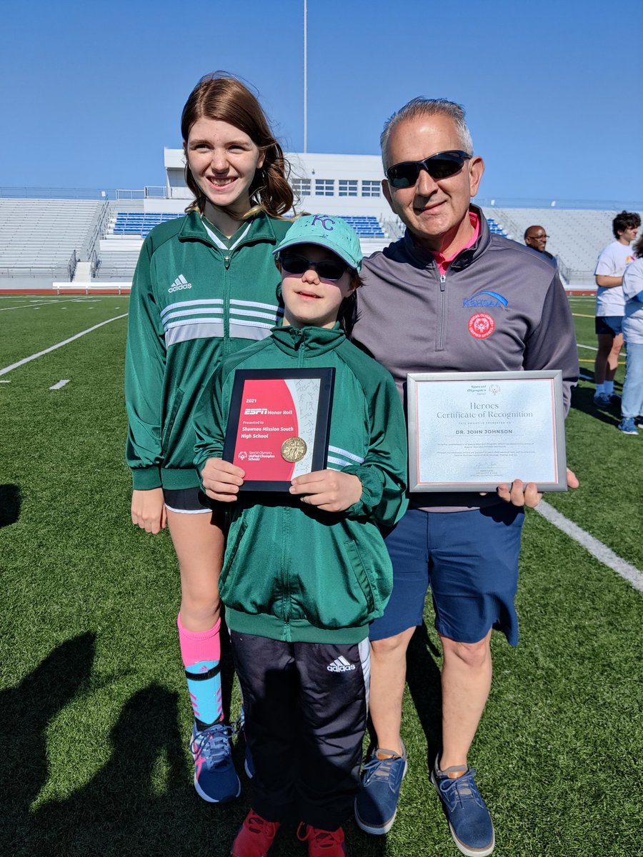 Dr.  Johnson was honored this morning with a Hero Award from Special Olympics. Congrats!