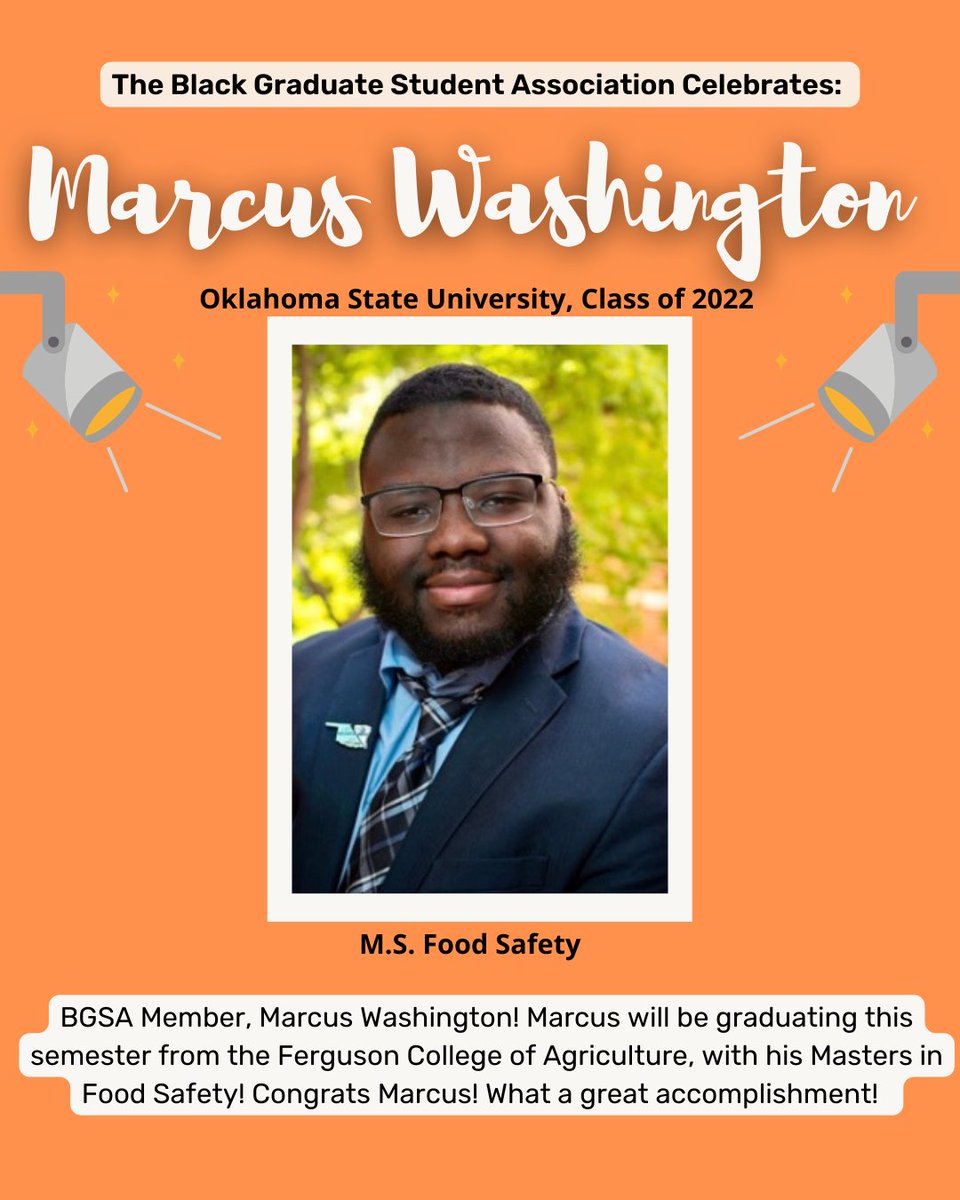 Huge shout out to Marcus Washington! 
He is graduating this semester from the Ferguson College of Agriculture with his Masters in Food Safety! 

Congrats on this outstanding accomplishment Marcus!