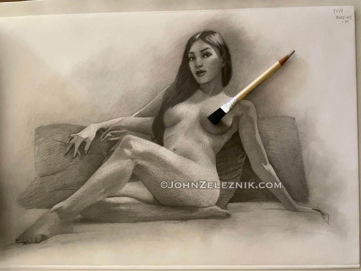 ZeleznikArt's tweet photo. Drawing in progress. Should I bedazzle her? Add pet dragon? Leave as simple nude? #drawing #drawinginprogress #graphitedrawing #fantasypinup #beautifulmodel #lifedrawing #greatpose #zeleznik #illustrator #pinupartist https://t.co/MkoVYrj2l7