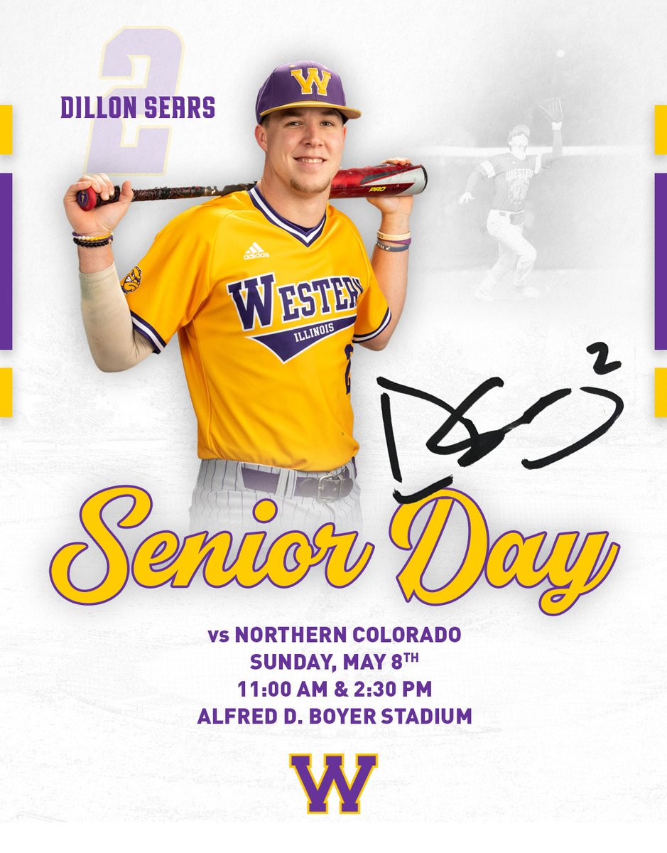 WIUBaseball's tweet photo. Our first Senior Day spotlight athlete is Dillon Sears. 
📔Major: Physical Education
🎓Post Graduation Plans: pursue a master’s degree in educational leadership
⚾️Favorite Memory at WIU: All of the relationships built with teammates throughout the years.
Thank you Dillon. https://t.co/Aq6qXxebqI