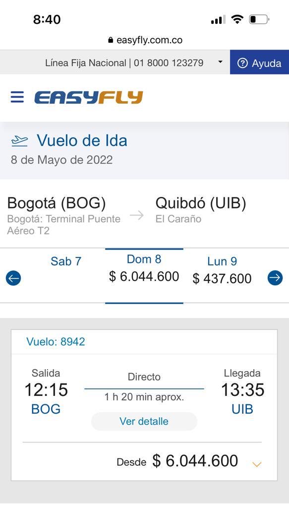 papaflow's tweet photo. ⁦@EasyflyVuelos⁩ ⁦@NoticiasCaracol⁩ ⁦@NoticiasRCN⁩  mejor me voy al exterior con este  precio https://t.co/ZUTP7OSDsG