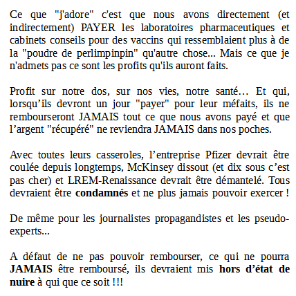Jiemel2022's tweet photo. #Jaccuse2022

Les scandales #PfizerGate #McKinseyGate #AlstomGate #GatesGate #PropagandistesMainstream
#PseudoExperts #AntifaKenews #VDLGate (...)

Vous, Puissants, planqués dans vos tours d'ivoire : entendez-vous le bruit qui s'élève dehors ? 

Le château de carte tremble😡😡😡 https://t.co/9RT9V7ygm0