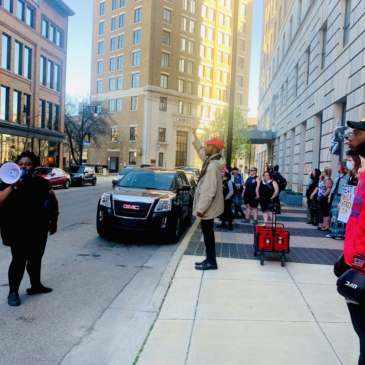 AFTPGR's tweet photo. Thank you to everyone that came out today as we marched to the Kent County Prosecutor’s office as we continue to demand justice for Patrick Lyoya. https://t.co/iG1wD2mI40