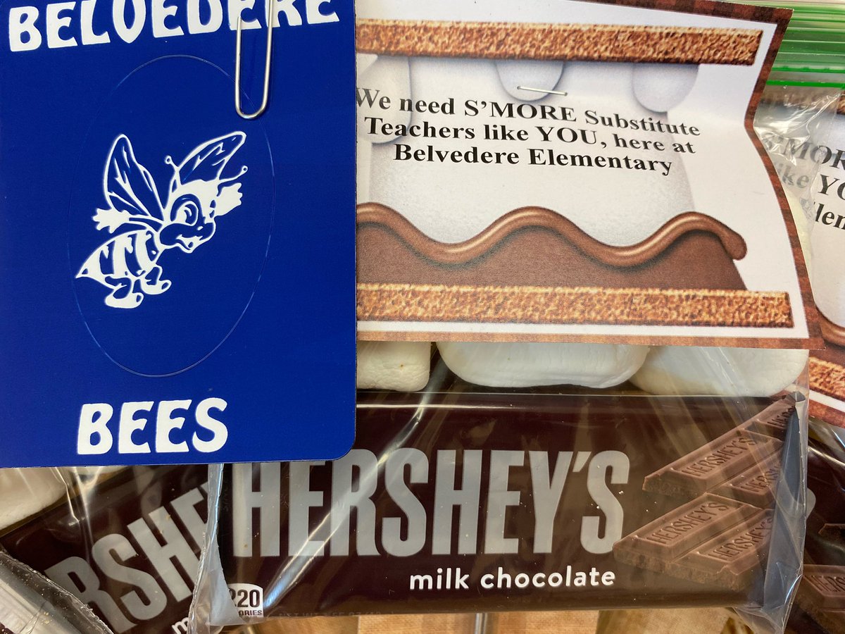 We definitely need “S’more” Substitute Teachers like these. <a href="/BelvedereBees/">Belvedere Elementary</a> celebrating those who stand in the gap everyday to support teachers and students. Thank You!