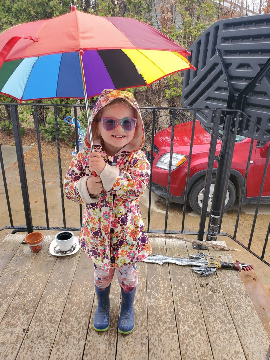 Someone is enjoying the rain.