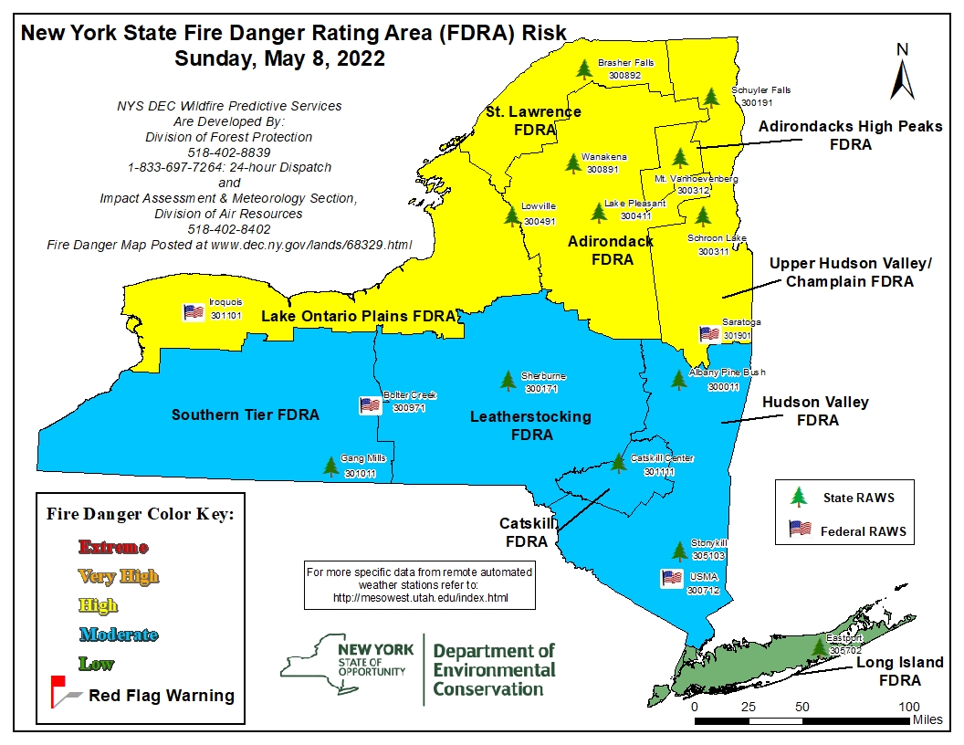 NYSDEC on Twitter "High fire danger risk in northern NY and along Lake