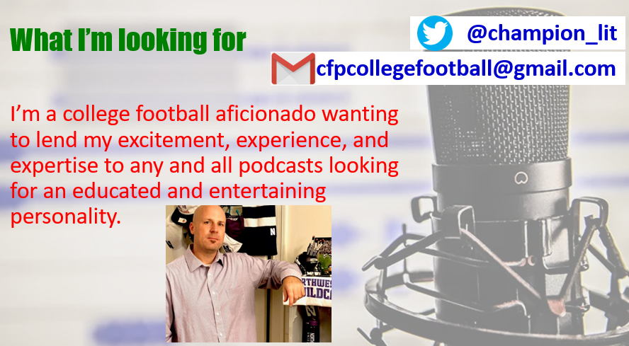 ChappyCFB's tweet photo. 🚨 🏈ANYONE looking for a #CollegeFootball #Podcast Guest, please consider having me on. A lot of experience, knowledge, and fun. See the visual resume below, and please consider. Those who follow me, back me up! DM me🏈🎙️😎

@EyesOnB1G @LateKickJosh @ralphDrussoAP #CFB22 https://t.co/qvxCFrWdYV