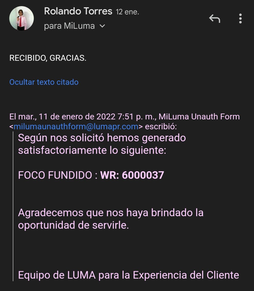 RtaRolando's tweet photo. @lumaenergypr Me preocupa que a la fecha de hoy, todavía no han cambiado el foco solicitado. Busquen en sus archivos la petición. No es capricho, es necesidad genuina. Agradecido de la acción ha tomar. https://t.co/fiYlUzgxKj