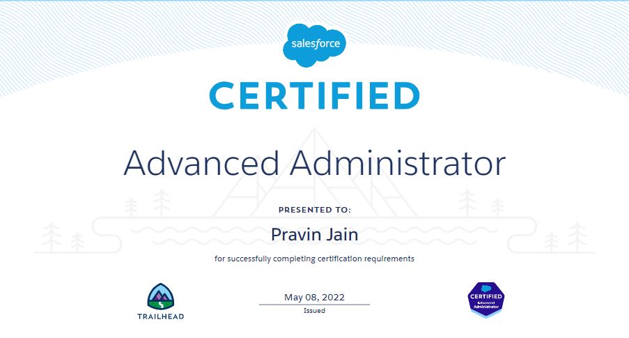 PravinJain13's tweet image. One more Certification added to the list #certifiedPro #AdvancedAdmin Thanks @salesforce @SalesforceAdmns #5xCertified