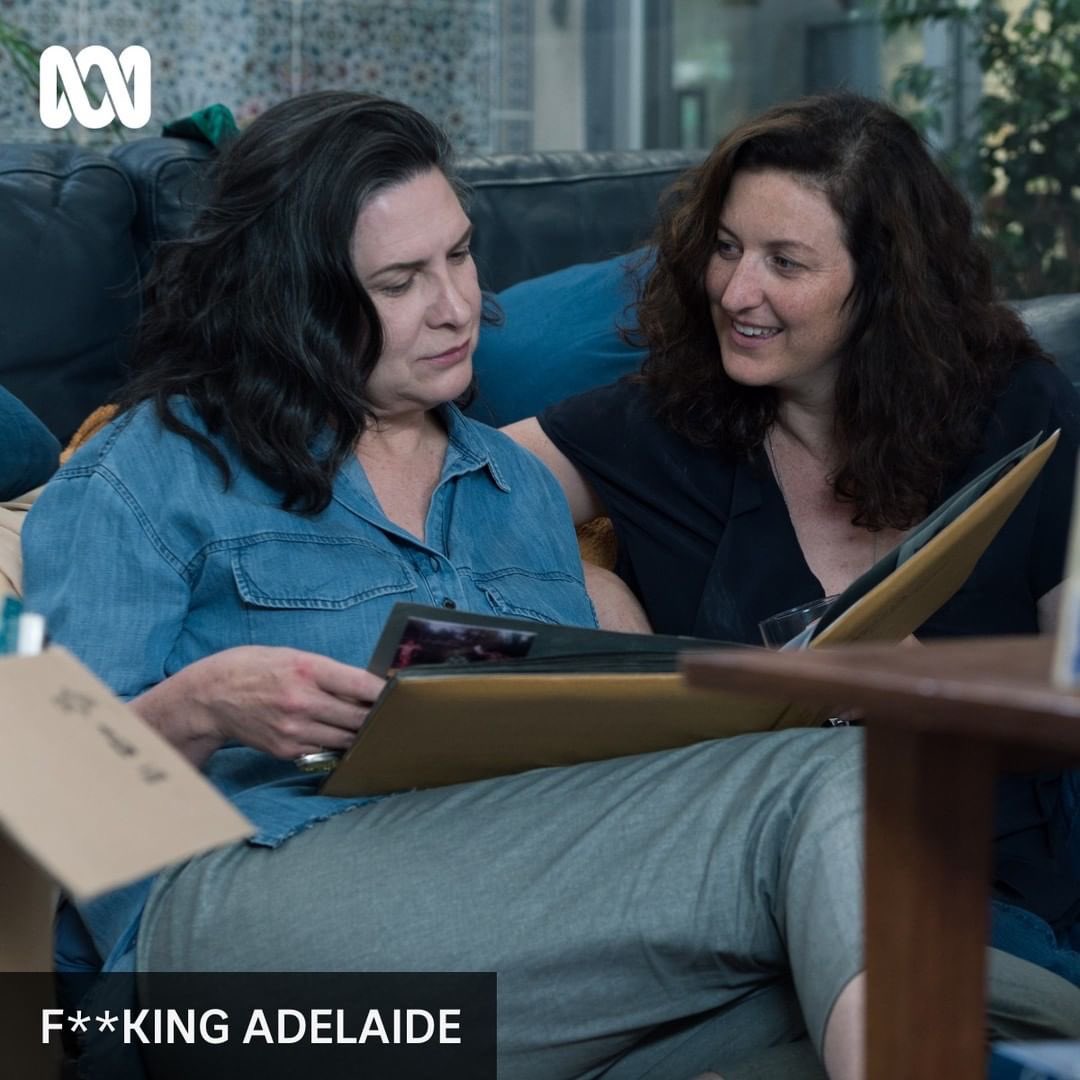 Love this still of Maude &amp; Emma in Fucking Adelaide played by Pamela Rabe &amp; Kate Box posted by ABC TV for Mother’s Day! Looking forward to seeing them work together again in Deadloch.😊 #fuckingadelaide #pamelarabe #katebox