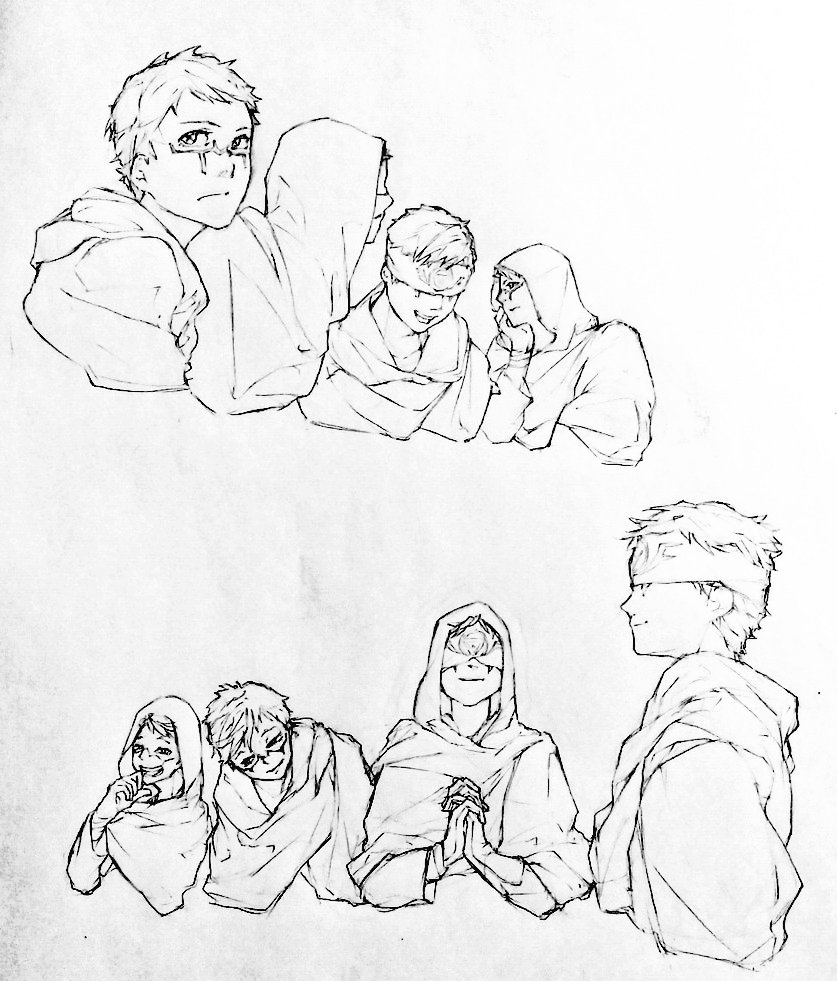 イライクラーク8人
手前から奥に描くのは楽だが、奥から手前に描くのは難しい 