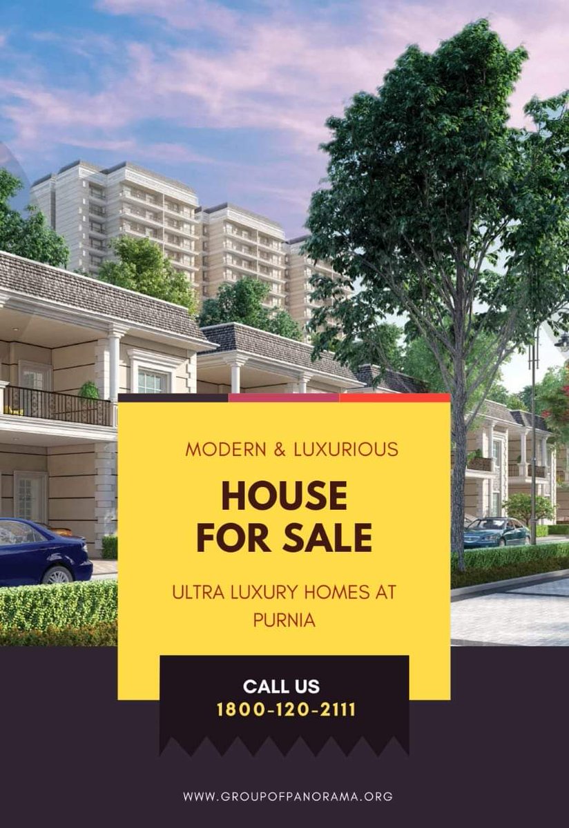 PanoramaGroup7's tweet photo. House for sale. 
Ultra Luxury homes at Purnia
Call us 1800-120-2111 https://t.co/bXMmHMkx4H