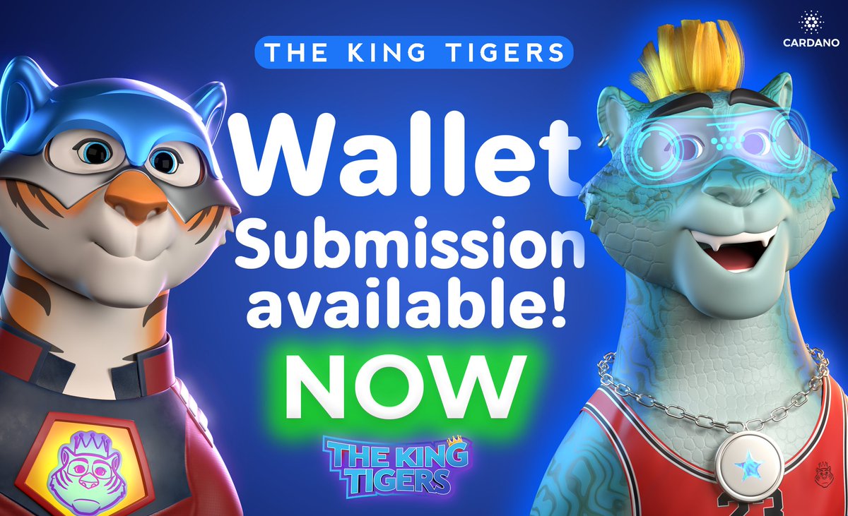TheKingTigerz's tweet photo. Whitelist wallet address submission is now live!🔥

Head over to our discord for more info.👇
https://t.co/YZme7siqPW

Don't miss out! 👑

#CNFT #CNFTCommunity #CNFTdrop #CardanoNFT #NFT #NFTdrop https://t.co/Dk37RRH2iC