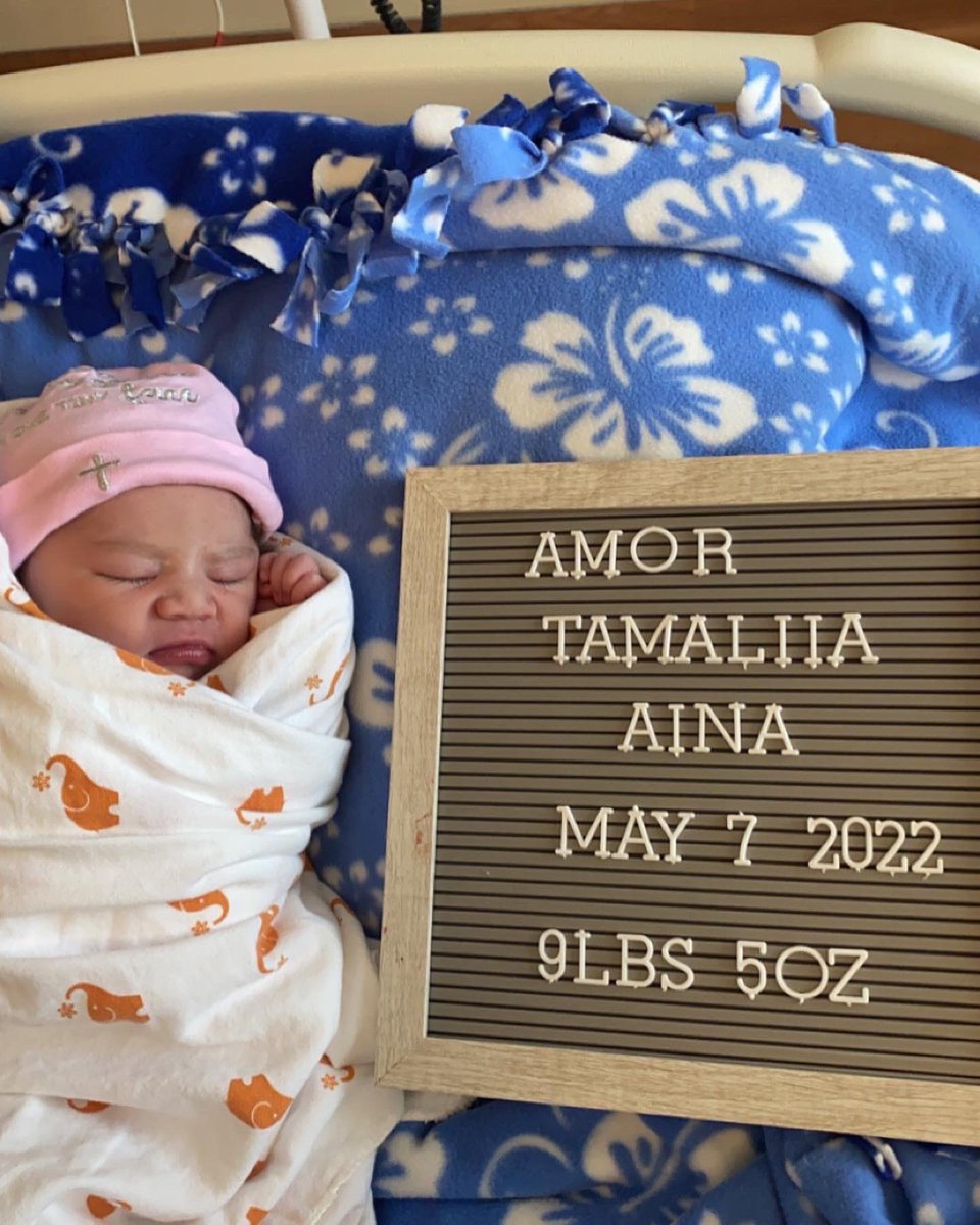 Welcome to the world my beautiful baby girl 💙 Daddy loves you!!! Time to bring you home so you can meet your crazy ass brother. I love you so much Amor Tamaliia Aina