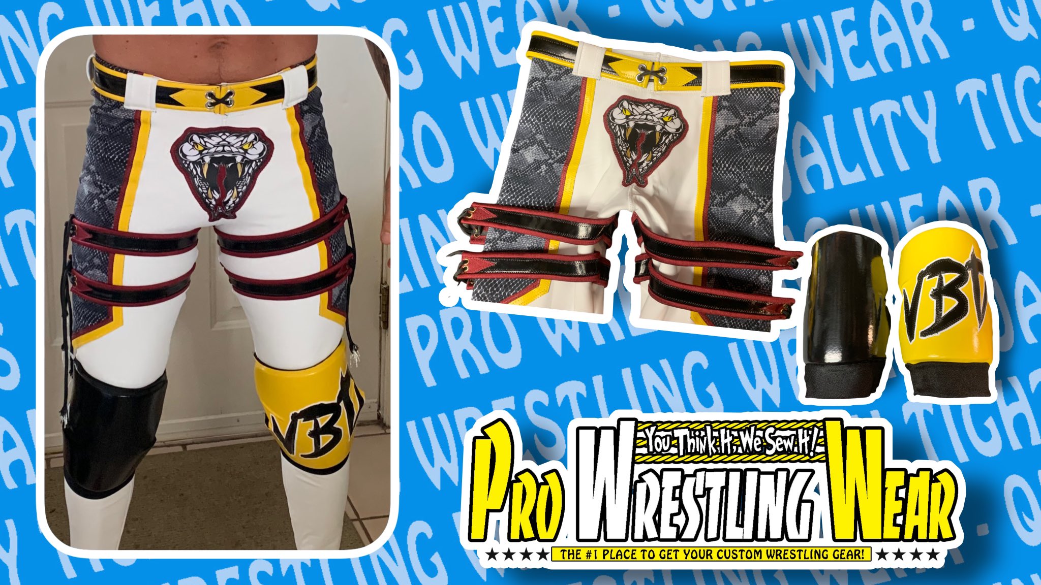 Pro Wrestling Gear Tights Striped Wrestling Tights in the Style of