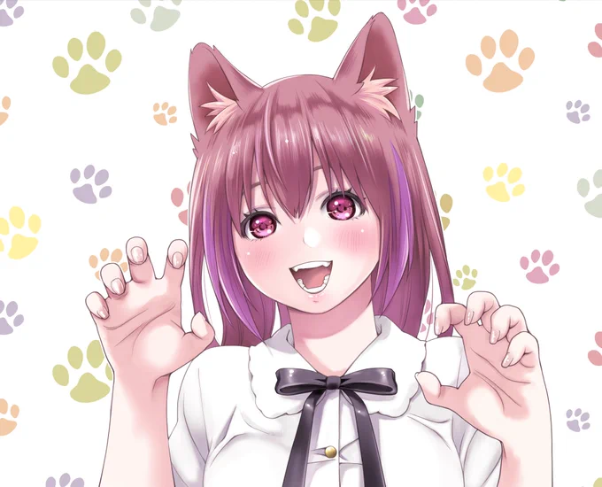 猫耳。 