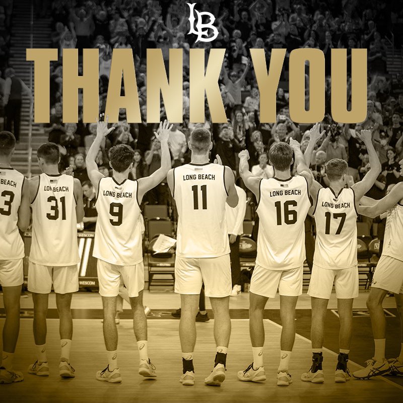 LBSUAthletics's tweet photo. Proud of these guys @lbsumvb 

Thank you LB Nation for your support all season long💪 

This was a storied season, we’re glad you could be a part of it!

#GoBeach https://t.co/zVdzU48iZc