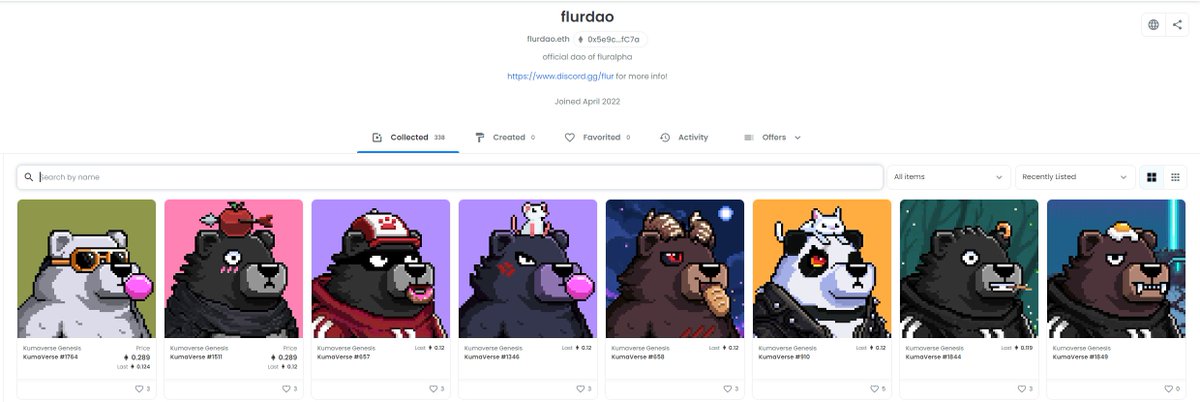 Big Kuma win for the Flur Dao!  Even in a 🐻 Market, we're still making plays!
