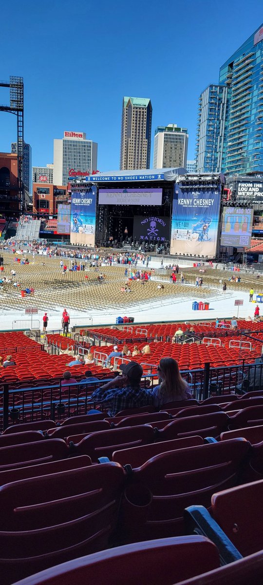 Mo0450's tweet photo. Hey @noshoesnation I'm ready to hear @kennychesney, @OldDominion and @DanAndShay!!! @Cardinals #HereAndNowTour #KCStLouis https://t.co/cfZ4pSq0xg