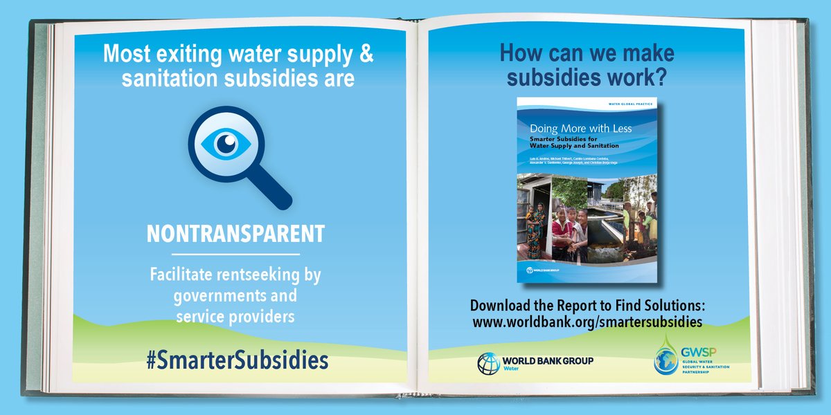 WorldBankWater's tweet photo. All too often, water subsidies fail to reach the poor, with the richest households receiving the lion’s share.

It doesn’t have to be this way.

#SmarterSubsidies can help ensure nobody gets left behind when it comes to water &amp; sanitation: https://t.co/Pjm7xy8O6W https://t.co/IfUmlpNIee