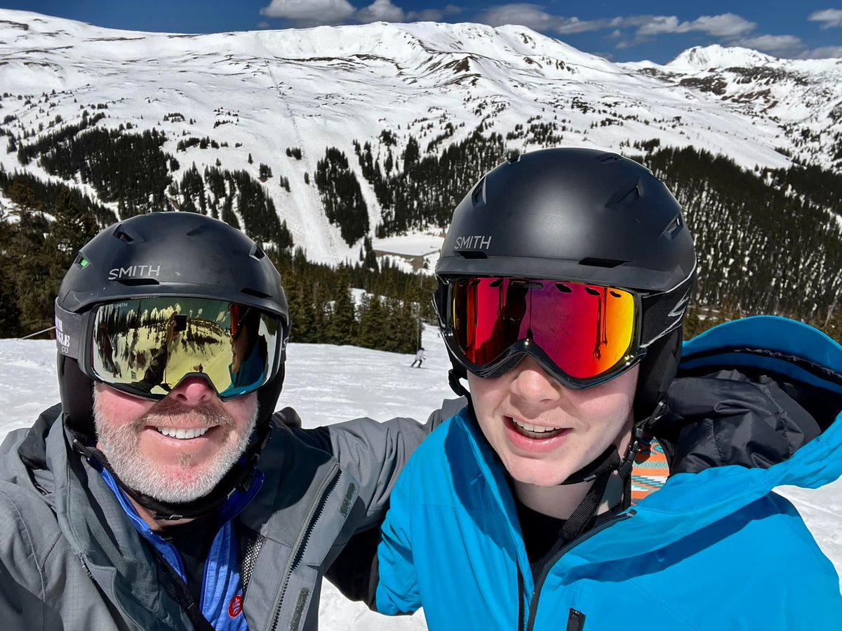 A little spring skiing with dad today. The Continental Divide is in the background. We stood on top and looked down the other side.