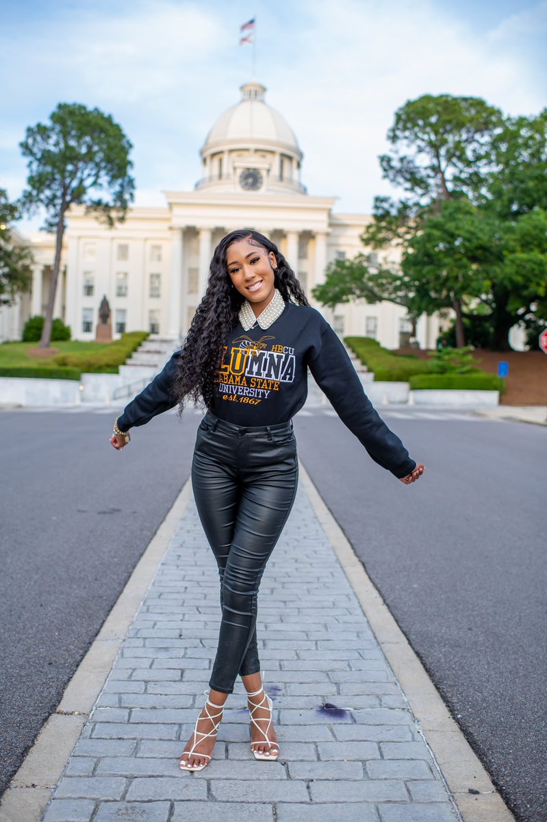 therealreance's tweet photo. proud to be an Alumna of my ole mother dear Alabama State 🥹💛🖤 https://t.co/cjl10V8BpU