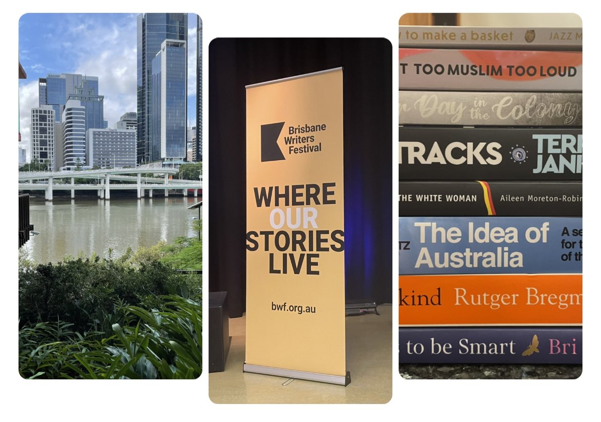 HaggarJen's tweet photo. It’s been 3 full days of absorbing stories and ideas on the banks of the mighty Maiwar, Meanjin, leaving me feeling inspired, understood, challenged and reflective. Thank you @BrisWritersFest for another exceptional program.  #BWF22 https://t.co/qgFPw418t0