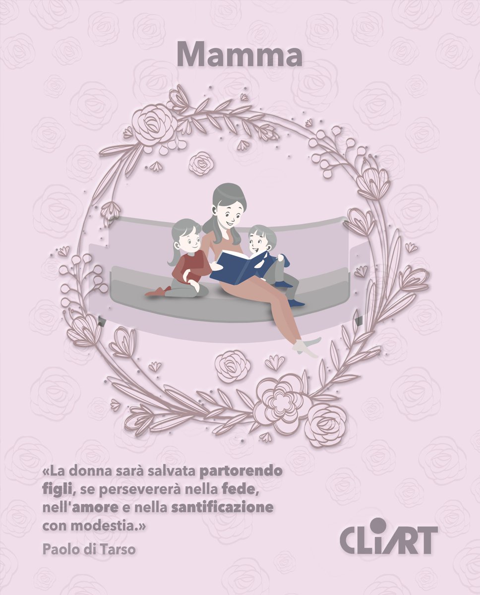 Cliart's tweet photo. MAMMA

«La donna sarà salvata partorendo figli, se persevererà nella fede, nell'amore e nella santificazione con modestia.»
Paolo di Tarso

#festadellamamma #madre #mamma #design #disegnografico #Cliart https://t.co/OvlA6VgK4c