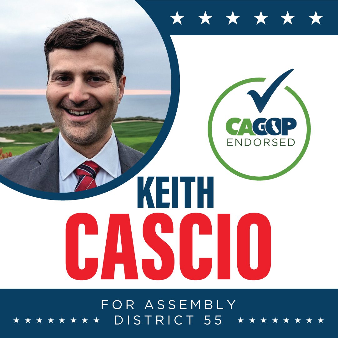 CAGOP's tweet photo. CAGOP is proud to endorse Keith Cascio in Assembly District 55! #AD55 #VoteRed https://t.co/cqjTEypBbn