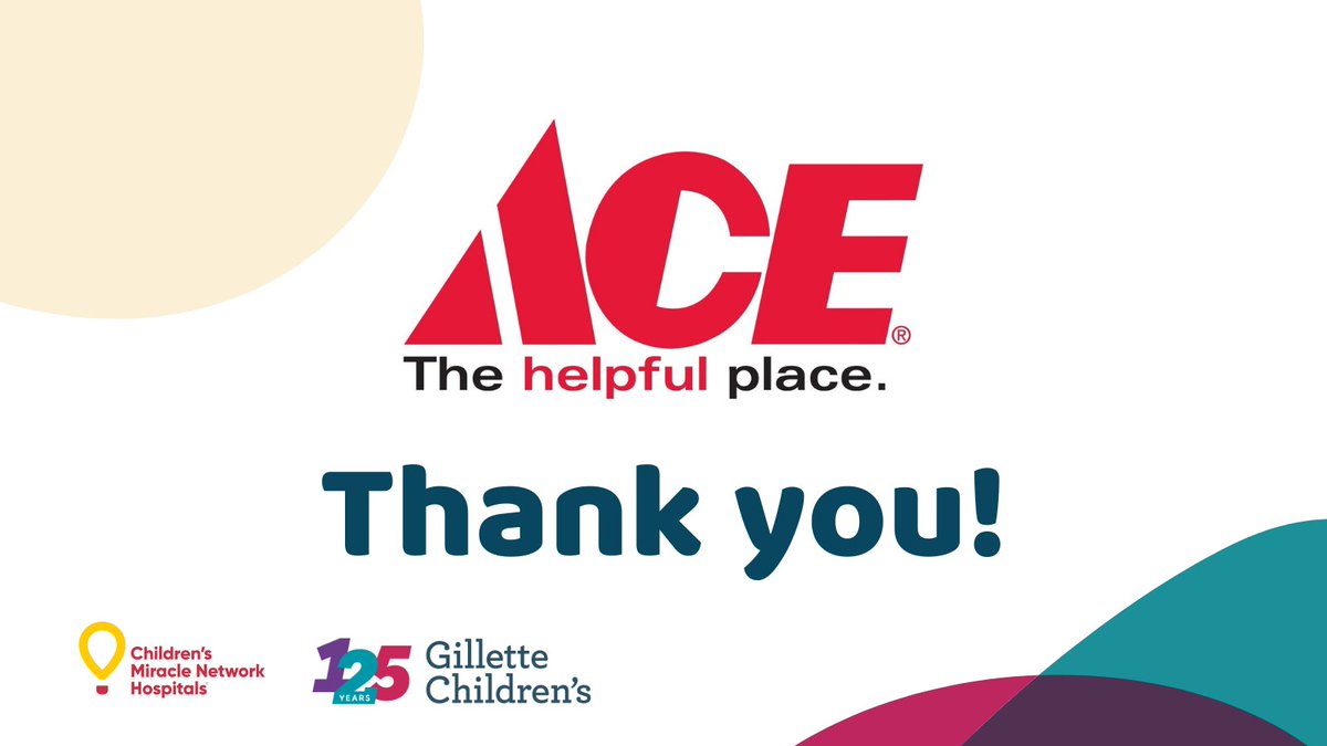 GilletteChildrn's tweet photo. A big thank you to @AceHardware store locations in Minnesota and western Wisconsin who #RoundedUp throughout April in support of your local @CMNHospitals, Gillette Children's! https://t.co/vmMVIb3LX4