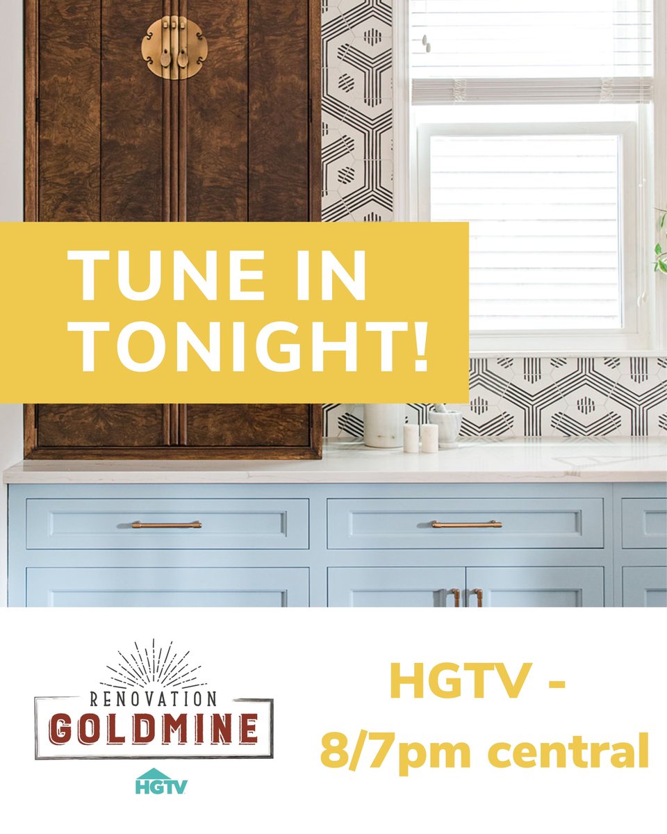 marinasqu's tweet photo. My friend Meg's show premieres on @hgtv TONIGHT! Meg's a huge talent who made most of my furniture! Go Chicago! #chicagolocal #homegrown @megmade #renovationgoldmine https://t.co/1NhiHeJBFX