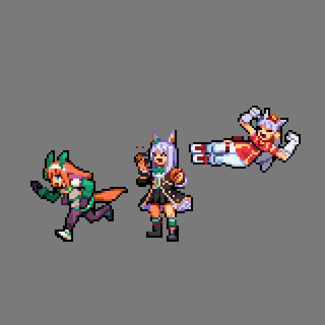 一時期ハマっていた、メタスラ風ドット絵でウマ娘…。いずれ全員描きたい気もいたします。 