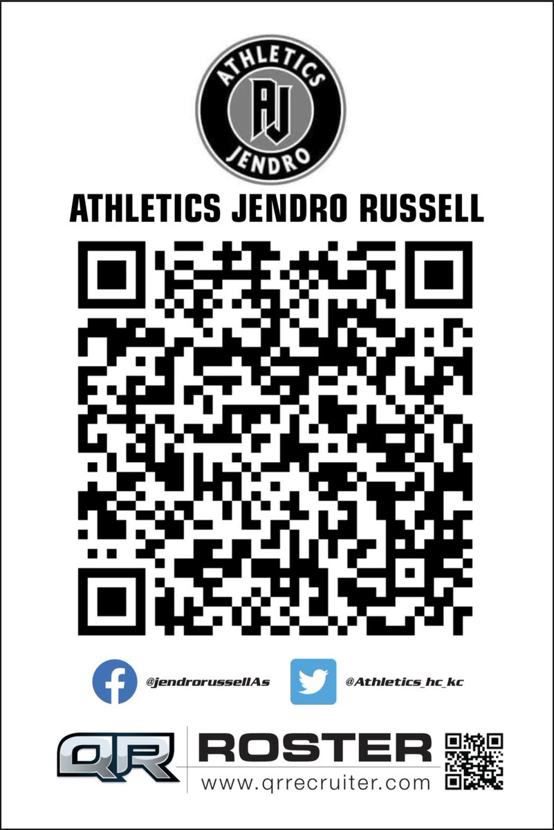 Athletics Jendro makes it easy for college coaches to scan 1 QR Roster banner, and see every athlete, including measurements. ♻️Paperless♻️ recruiting is here. Link to Athletics Russell qrrecruiter.info/Team/Roster/32… 👀👀