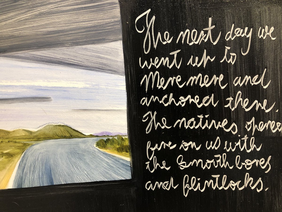 Bob Kerr detail from the diary of midshipman Foljambe, on show now 65 Dixon St, Wellington, daily until May 17. #kiamaharatia #whitespacenz #nzhistory #wellington