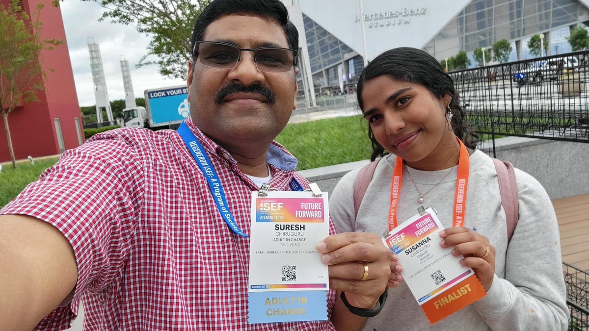 SChiruguru's tweet photo. Susanna Chiruguru representing Louisiana Region 5 Science and Engineering Fair at ISEF(International Science and Engineering Fair-2022) in Atlanta, GA. Praise be to God for this exciting opportunity. #LA5SEF #CPSB #LaGrangehigh #Chirugurus #RegeneronISEF #Societyforscience @LACUE https://t.co/bIYe3jNKyL