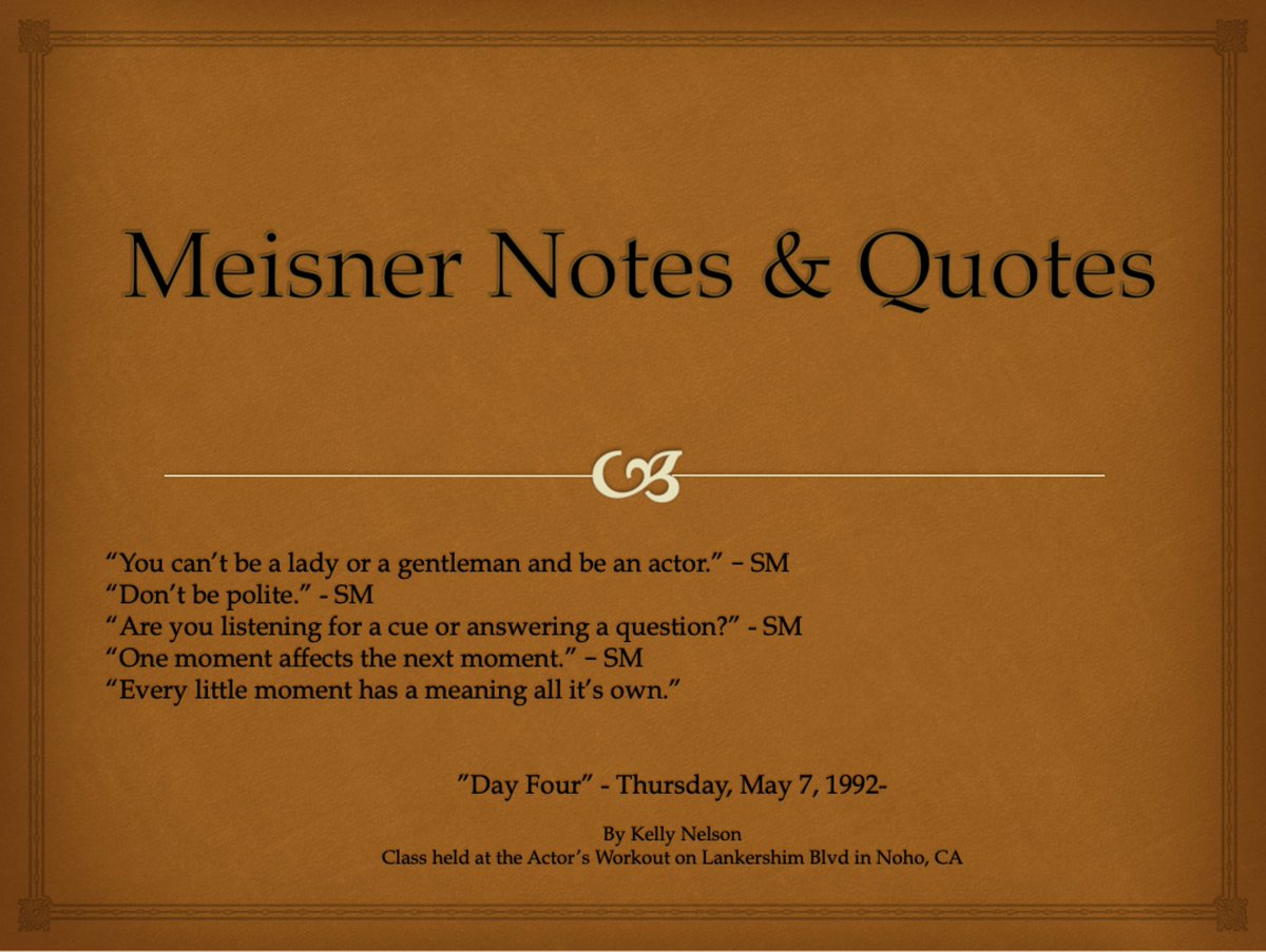 MeisnerActor's tweet photo. #Actor #MeisnerIntensive #30thAnniversary #DayFour https://t.co/ek2jywssvw