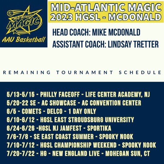 erinboh5's tweet photo. Schedule for the rest of this aau season! https://t.co/RgilyhHej2