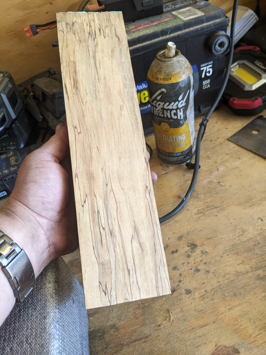 jkrancid's tweet photo. When your girl wants a Mother's day gift from the heart you break out your finest ambrosia spalted maple and get to work. https://t.co/nreyRtn3Js