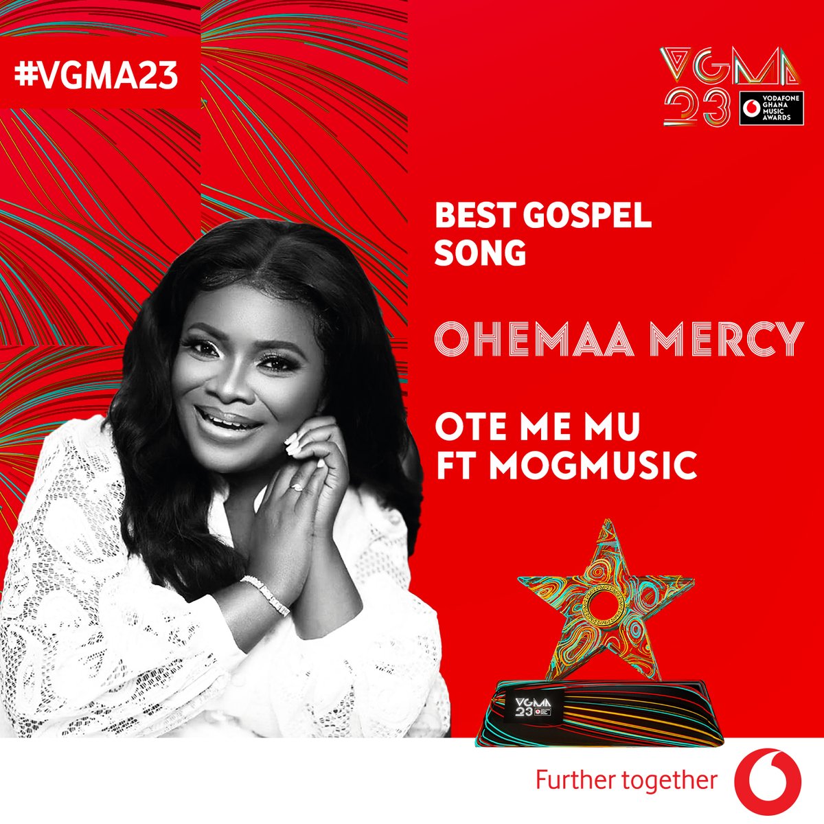 Congratulations to <a href="/OhemaaMercy/">OHEMAA MERCY</a> for winning the Best Gospel Song of the Year! #VGMA23 #ThePeopleTheCultureTheMusic.