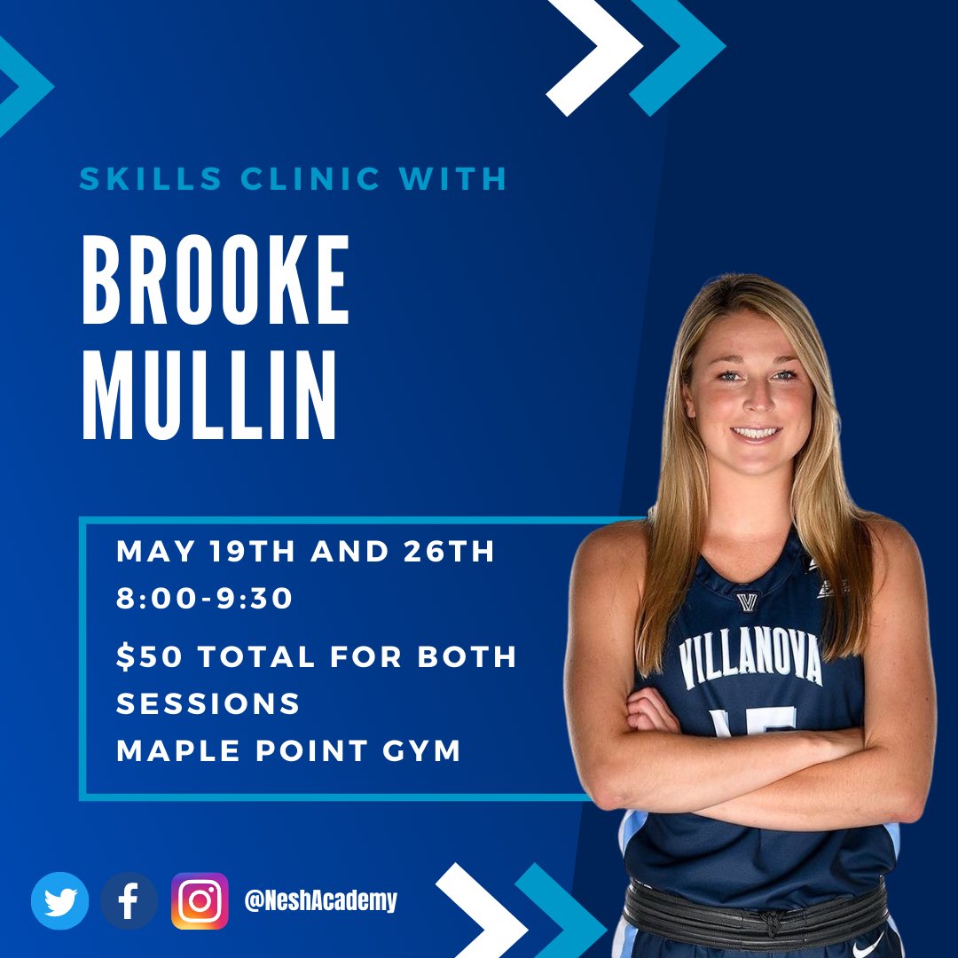 Join us for the <a href="/NeshaminyGBB/">Neshaminy Girls Basketball</a> Graduate and Current Villanova Wildcat, Brooke Mullin Skills Clinic on May 19th &amp; 26th!!!!