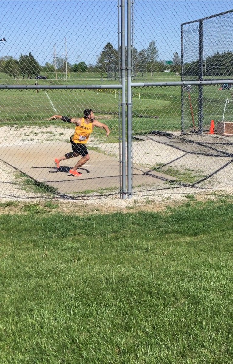 MwsuTf's tweet photo. Nate Daugherty Parrish threw some bombs today! Shatters school record and finishes 4th! His throw of 53.54
puts him 15th nationally! https://t.co/WZzUy06xW0