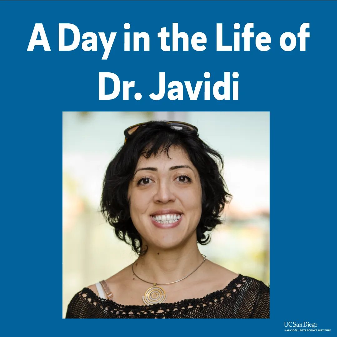 HDSIUCSD's tweet photo. It is our pleasure to feature Dr Javidi in our new "A Day in the life as a Data Scientist" series!!
#hdsi #ucsd #hdsiucsd #datascience https://t.co/XPtf6nEKpZ