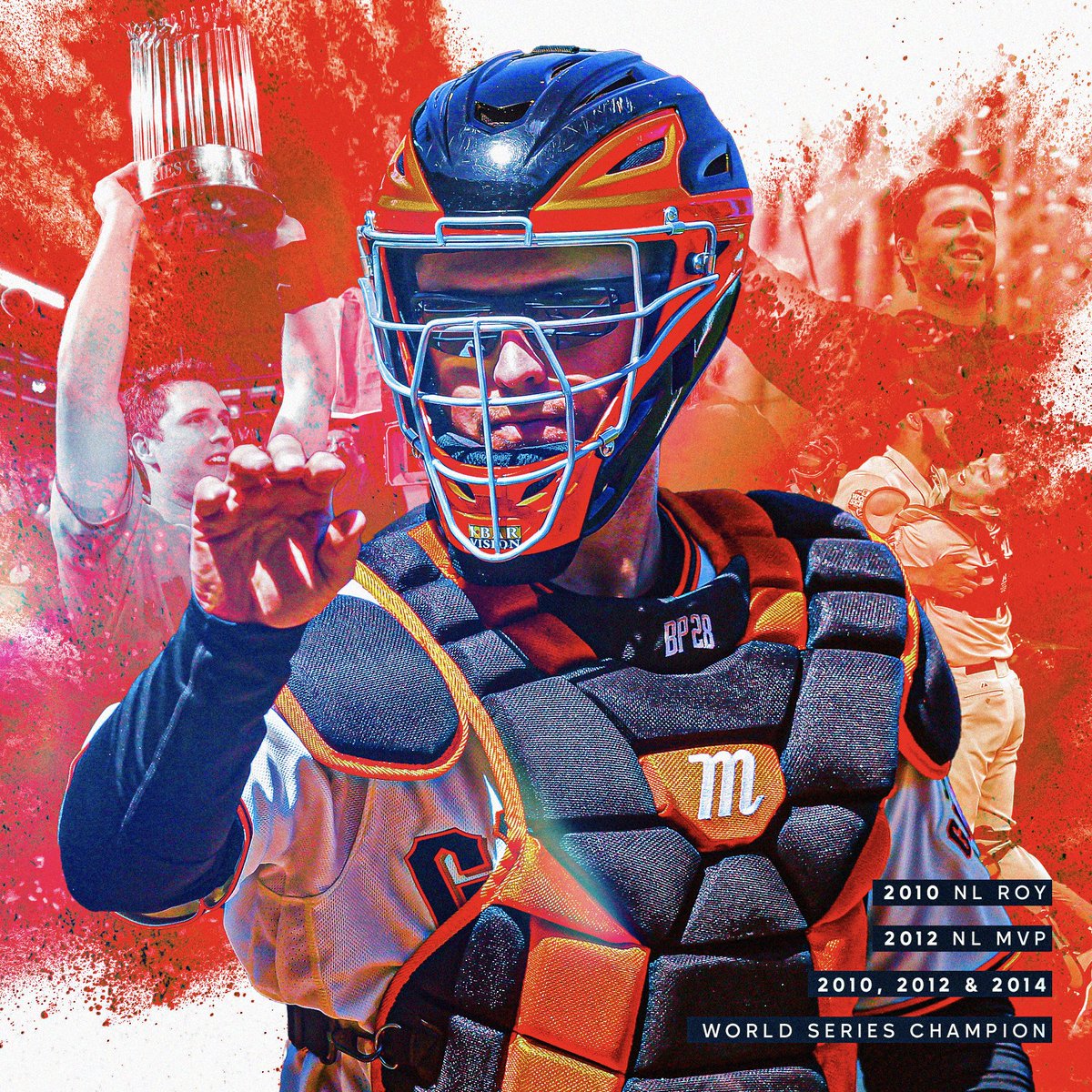 MLB's tweet photo. One of the best catchers of all time. #ThankYouBuster https://t.co/8iUMMiVZ1C