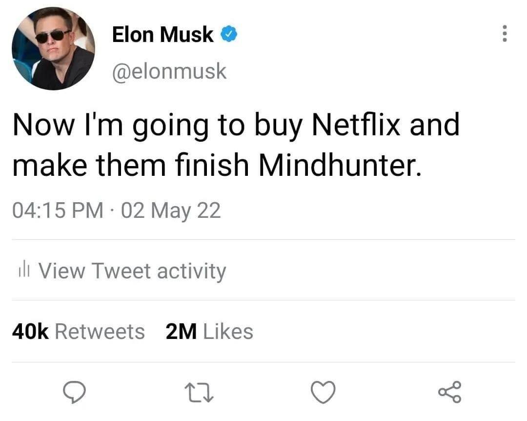 CaitlinDJones's tweet photo. @elonmusk Can you make them finish @The_OA too?????? https://t.co/EBGzPjbsnv